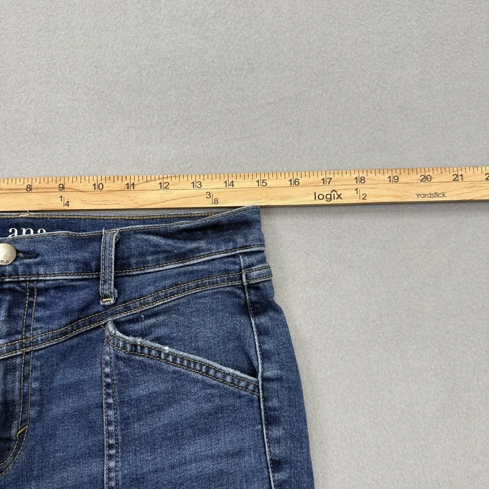 ANA Women's‎ Jeans Size 6 High Rise Stretch Panel Straight Leg Crop Raw Hem